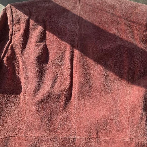 Pink Suede Leather Jacket with Nice Detail size M - Picture 10 of 14